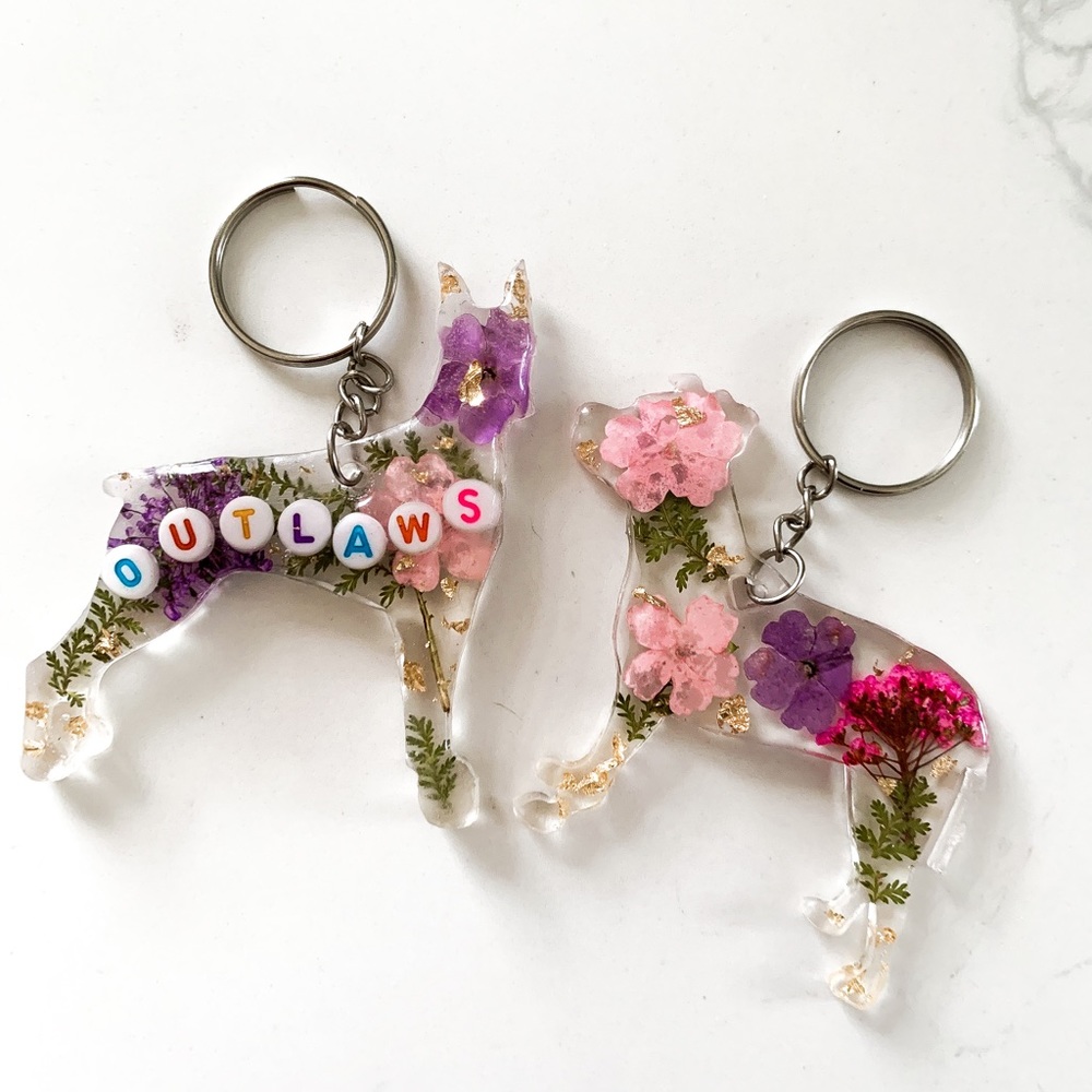 Customized Dog Keychains (Pitbull or Doberman)